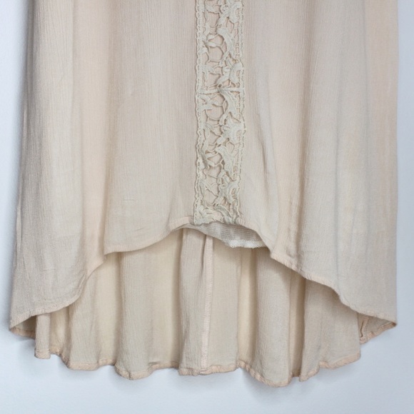 ASTR Ecru Cream Sleeveless High Low Sleeveless Boho Tank Dress Small - Picture 3 of 7